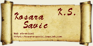 Kosara Savić vizit kartica